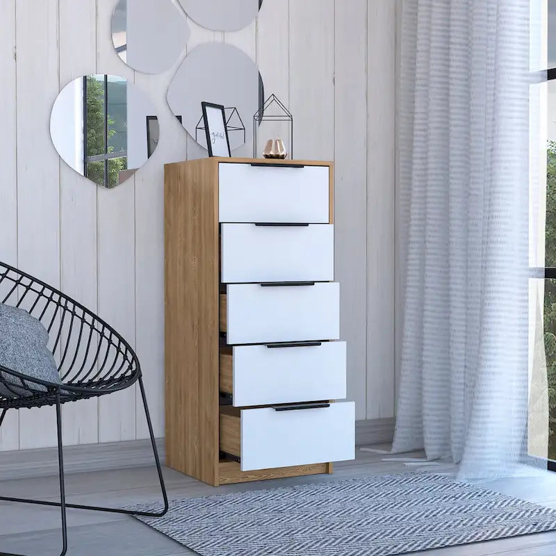 TUHOME Kaia 5 Drawer Dresser, Vertical Dresser