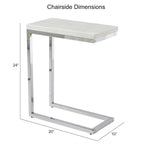 Steve Silver Eden White Marble Top Chairside Table