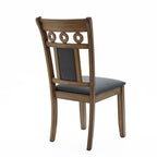 Modern Farmhouse Natural Rubberwood Upholstered Gray Dining Chair, Set of 2