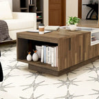 DH BASIC Modern Light Hickory 47-inch Two-tone 3-shelf Coffee Table by Denhour