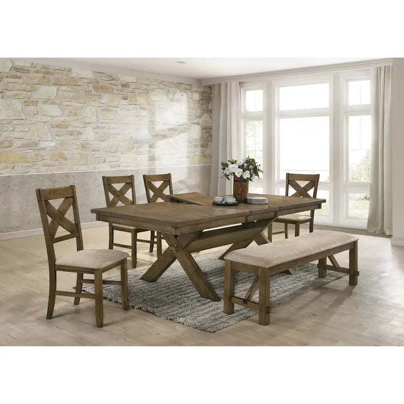 Roundhill Furniture Raven Wood Fabric Upholstered Dining Chair (Set of 2)
