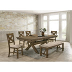 Roundhill Furniture Raven Wood Fabric Upholstered Dining Chair (Set of 2)