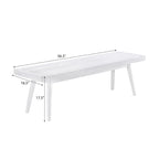 Roundhill Furniture Larwich Solid Wood Slatted Bench, White - 56.30W x 16.50D x 17.50H