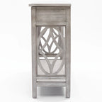 Grey Washed Wood 2-Drawer 1-Shelf Console and Entry Table - 32.7 H x 47.2 W x 13.8 D