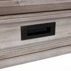 Grey Washed Wood 2-Drawer 1-Shelf Console and Entry Table - 32.7 H x 47.2 W x 13.8 D