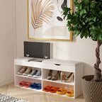 Shoe Storage Bench Padded Cushion Entryway Bench with Flip-Open Box - 47.2Wx21.2D
