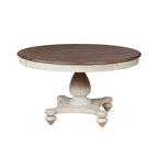 Roundhill Furniture Arch Weathered Oak Dining Set: Round Table, Four Chairs