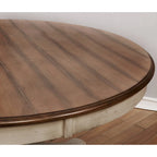 Roundhill Furniture Arch Weathered Oak Dining Set: Round Table, Four Chairs