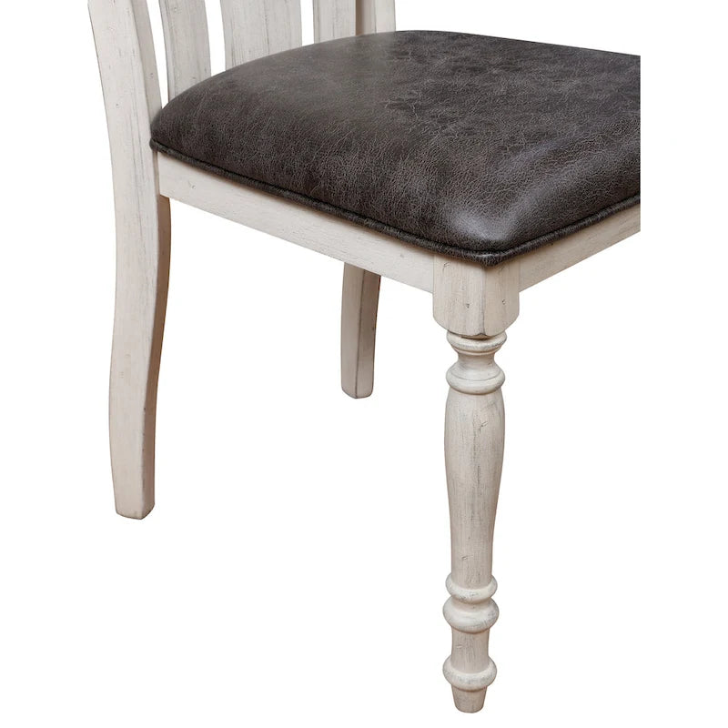 Roundhill Furniture Arch Weathered Oak Dining Set: Round Table, Four Chairs