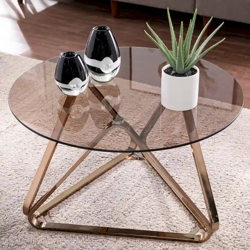 SEI Furniture Sawtelle Contemporary Champagne Glass Coffee Table