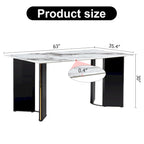 White Imitation Marble Rectangular Dining Table - White Marble