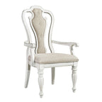 Magnolia Manor Antique White Weathered Bark Splat Back Uph Arm Chair (Set of 2)