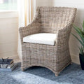 SAFAVIEH St. Thomas Wicker Washed Brown Wingback Arm Chair (Fully Assembled)