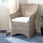 SAFAVIEH St. Thomas Wicker Washed Brown Wingback Arm Chair (Fully Assembled)