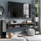 DH BASIC Wall-Mounted Gray 60 Open Shelf TV Console by Denhour
