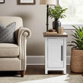 Bridgevine Home Modern Farmhouse 14 inch Chairside Table, No Assembly Required, Two-Tone Finish