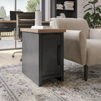Bridgevine Home Modern Farmhouse 14 inch Chairside Table, No Assembly Required, Two-Tone Finish