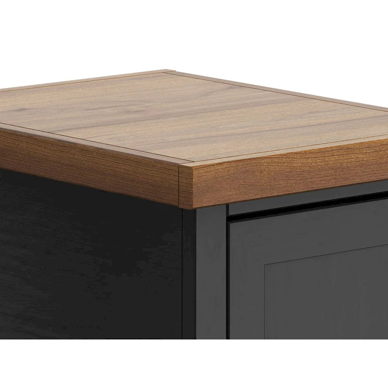 Bridgevine Home Modern Farmhouse 14 inch Chairside Table, No Assembly Required, Two-Tone Finish