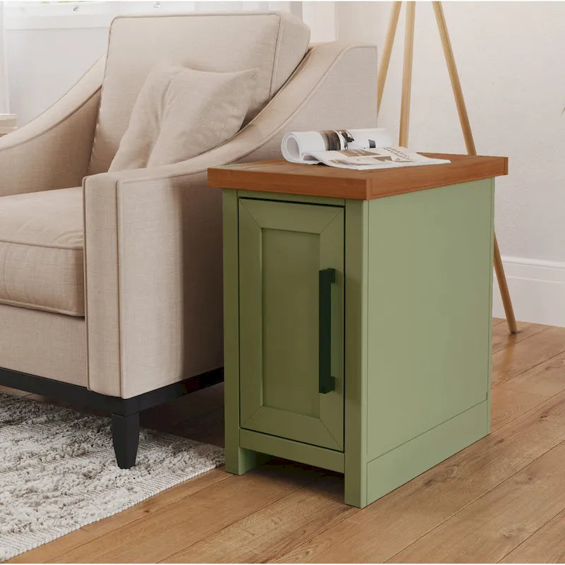 Bridgevine Home Modern Farmhouse 14 inch Chairside Table, No Assembly Required, Two-Tone Finish