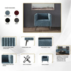 CraftPorch Corduroy Modern and Glamorous Velvet Upholstered 3-Piece Living Room Set