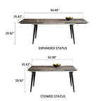 94.48 Rectangular Extendable Sintered Stone Dining Table