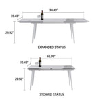 94.48 Rectangular Extendable Sintered Stone Dining Table