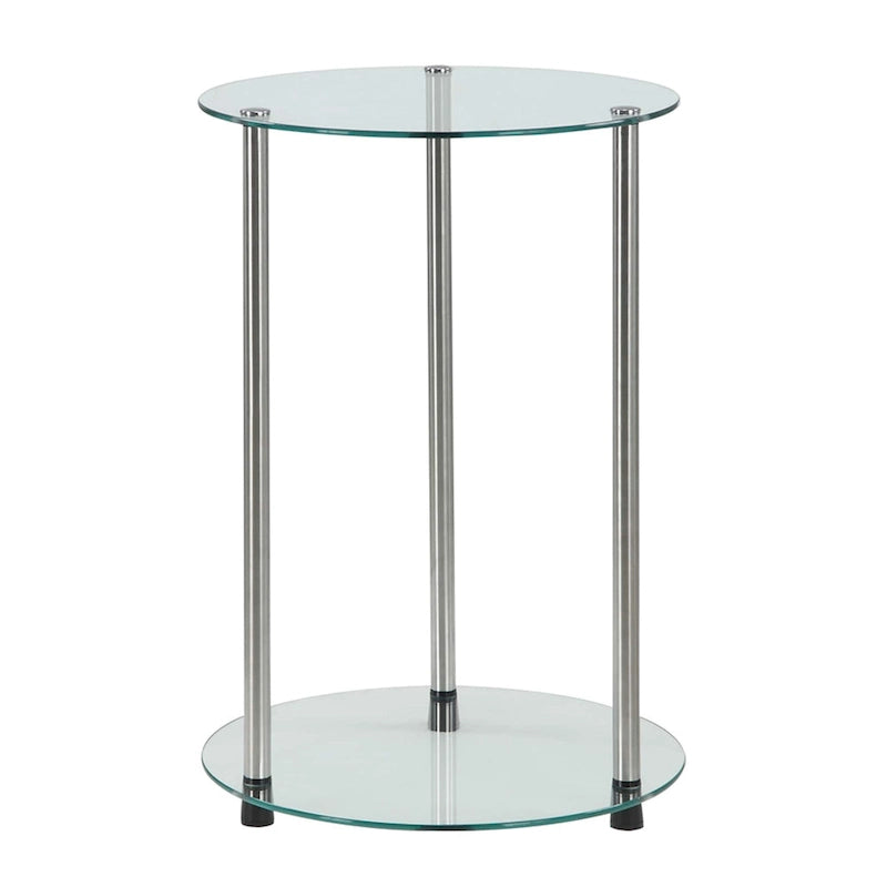 Convenience Concepts Designs2Go Classic Glass 2 Tier Round End Table
