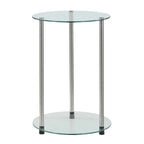 Convenience Concepts Designs2Go Classic Glass 2 Tier Round End Table