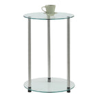 Convenience Concepts Designs2Go Classic Glass 2 Tier Round End Table