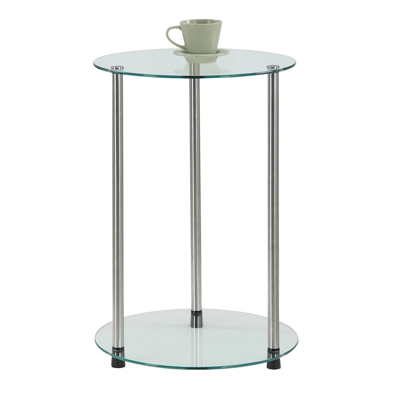 Convenience Concepts Designs2Go Classic Glass 2 Tier Round End Table