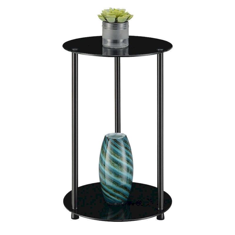 Convenience Concepts Designs2Go Classic Glass 2 Tier Round End Table