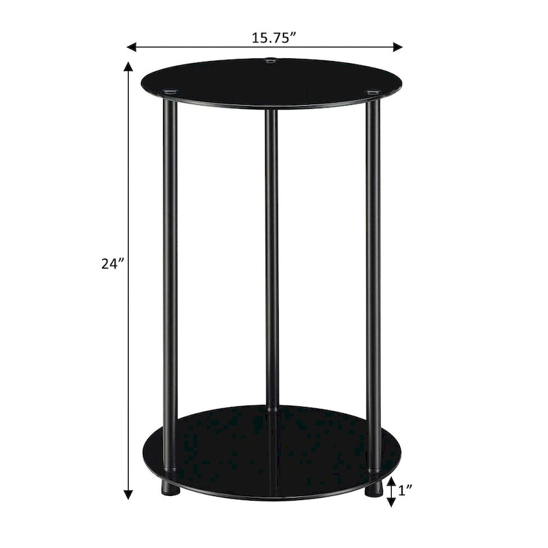 Convenience Concepts Designs2Go Classic Glass 2 Tier Round End Table