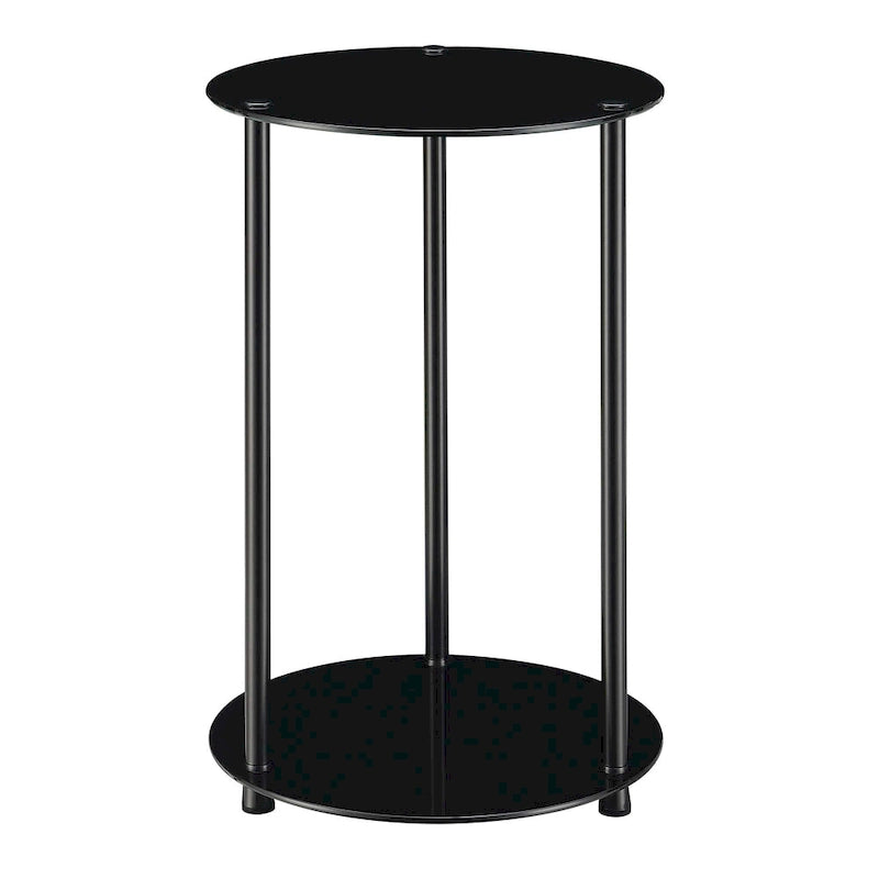 Convenience Concepts Designs2Go Classic Glass 2 Tier Round End Table