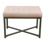 Silver Orchid Sid Velvet Tufted Ottoman