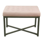 Silver Orchid Sid Velvet Tufted Ottoman