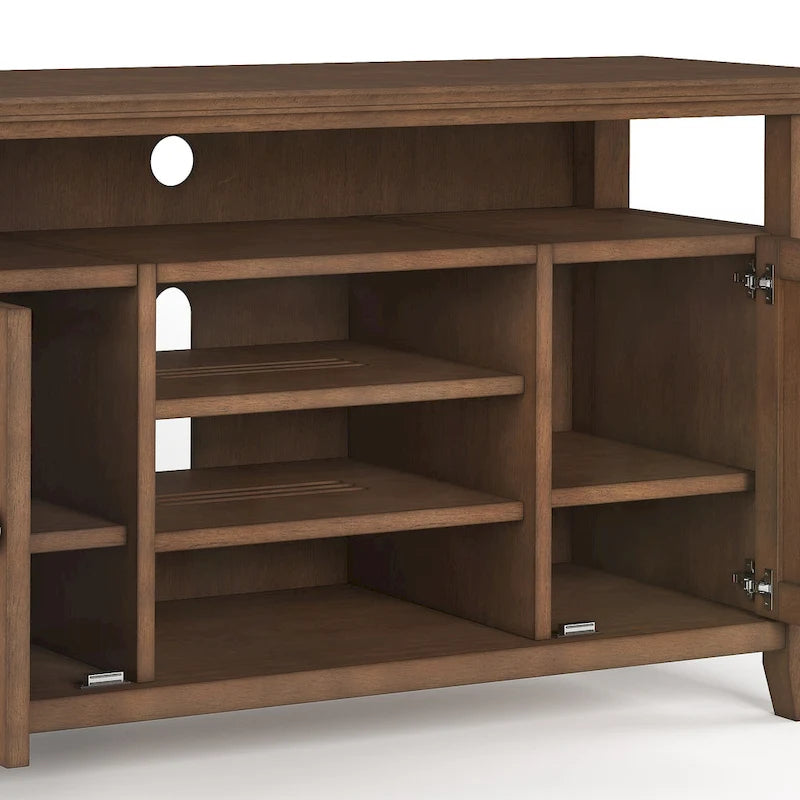 WYNDENHALL Halifax 54 inch Wide Solid Wood Transitional TV Stand - 54 W x 18.9 D x 31.9 H