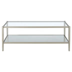 Hera 45 Wide Rectangular Coffee Table with Mirror Shelf