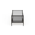 Hera 45 Wide Rectangular Coffee Table with Mirror Shelf