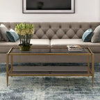 Hera 45 Wide Rectangular Coffee Table with Mirror Shelf