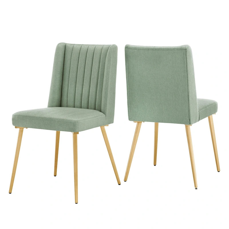 Jose Gold Finish Fabric Dining Chair (Set of 2) by iNSPIRE Q Modern