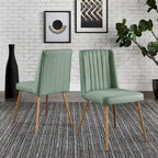 Jose Gold Finish Fabric Dining Chair (Set of 2) by iNSPIRE Q Modern