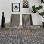 Jose Gold Finish Fabric Dining Chair (Set of 2) by iNSPIRE Q Modern