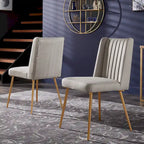 Jose Gold Finish Fabric Dining Chair (Set of 2) by iNSPIRE Q Modern