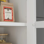 Buffet Cabinet w Hutch Kitchen Pantry Storage Cabinet White Sideboard