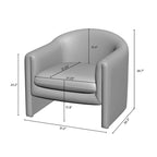VANOMi 31.2 Inch Nordic Wide Boucle Upholstered Barrel Accent Chair