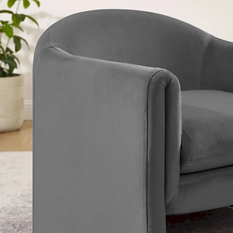 VANOMi 31.2 Inch Nordic Wide Boucle Upholstered Barrel Accent Chair