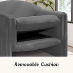 VANOMi 31.2 Inch Nordic Wide Boucle Upholstered Barrel Accent Chair