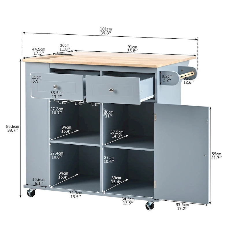 Kitchen Island with Power Outlet