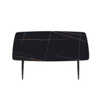 63 Modern Dining TableSintered Stone Tabletop with Black Base