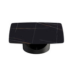 63 Modern Dining TableSintered Stone Tabletop with Black Base